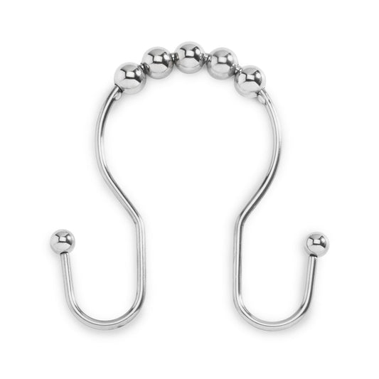 Whitmor Rostfreier Edelstahl Doppelseitige Duschhaken, 12er-Set, Silber