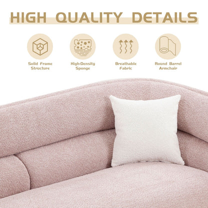 Modern Contemporary 91 Upholstered Curved Sofa With 2 Pillows for Living Room