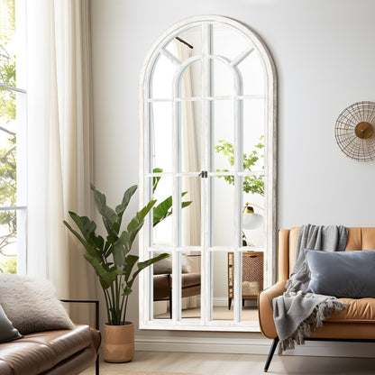 Fensterspiegel, gewölbter Holzspiegel, 180 cm lang x 78 cm breit