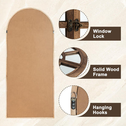 Fensterspiegel, gewölbter Holzspiegel, 180 cm lang x 78 cm breit
