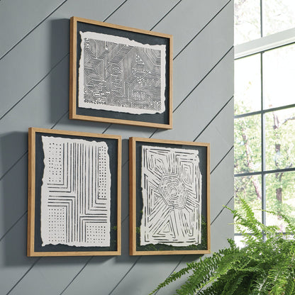 Wonderstow Schwarz/Beige Wandkunst, 3er-Set