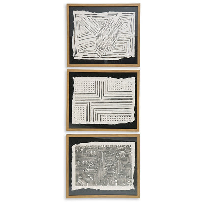 Wonderstow Schwarz/Beige Wandkunst, 3er-Set