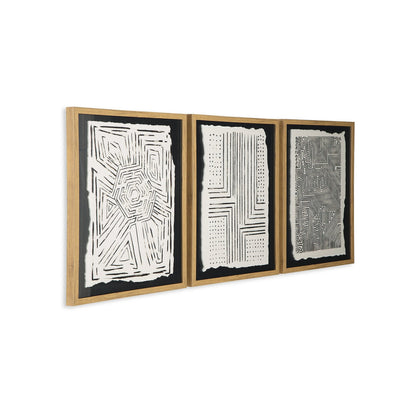 Wonderstow Schwarz/Beige Wandkunst, 3er-Set