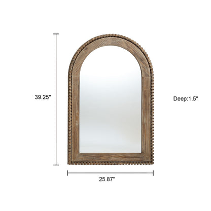 Wandspiegel mit Bogenfenster und Holzrahmen, Badezimmer-Wandspiegel – 39,25 H x 25,87 B x 1,5 T