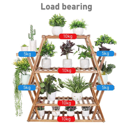 Holz Großer Garten Pflanzenständer Indoor Outdoor Leiter Pflanzgefäß Regal Regale