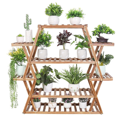Holz Großer Garten Pflanzenständer Indoor Outdoor Leiter Pflanzgefäß Regal Regale