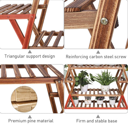 Holz Großer Garten Pflanzenständer Indoor Outdoor Leiter Pflanzgefäß Regal Regale
