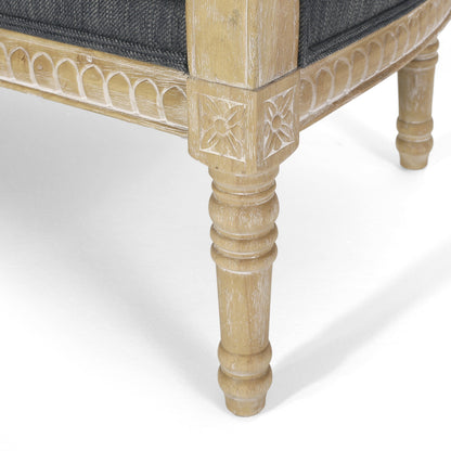 Wood Loveseat Sofa with Rubber Wood Frame