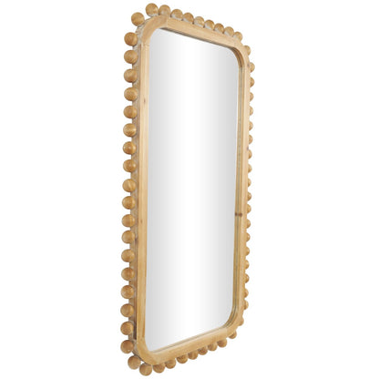 Wandspiegel aus Holz mit Perlenrahmen – Braun – Roche River Decor