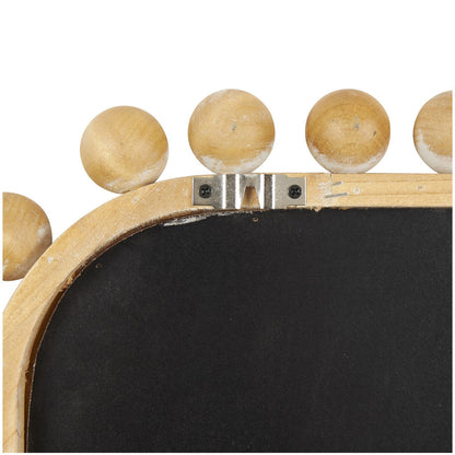Wandspiegel aus Holz mit Perlenrahmen – Braun – Roche River Decor