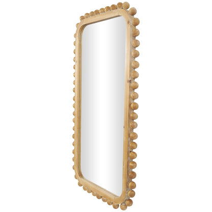 Wandspiegel aus Holz mit Perlenrahmen – Braun – Roche River Decor