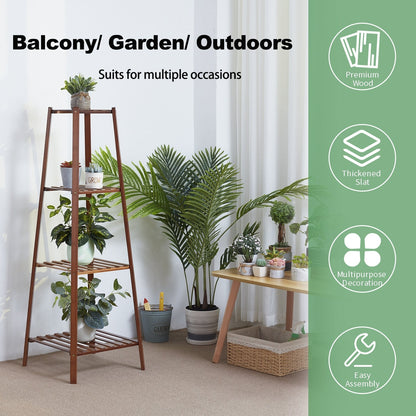 Holz Blumenständer Pflanzenrahmen Balkon Mehrstöckige Topfregale