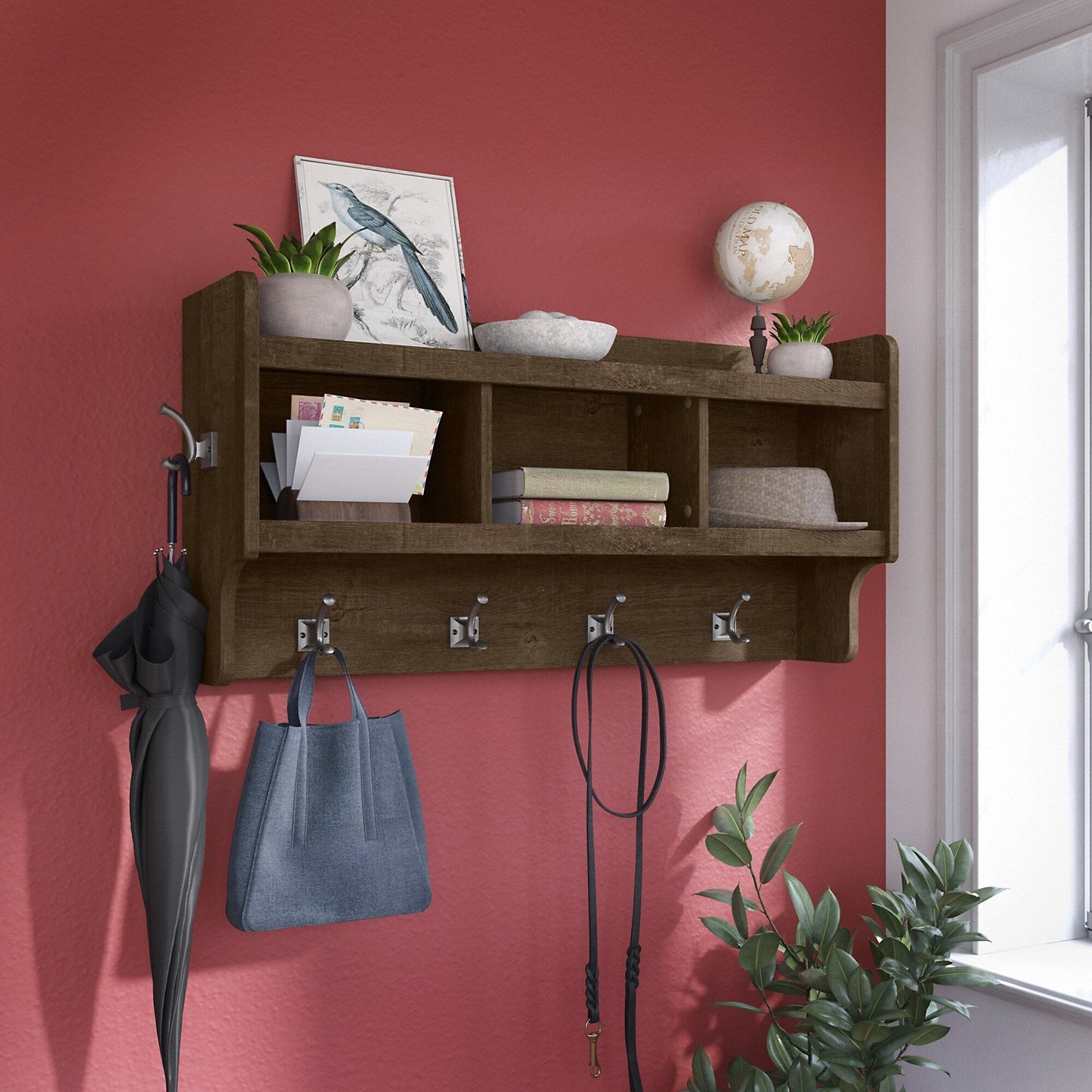 Woodland 40W Wandgarderobe mit Ablage von Bush Furniture