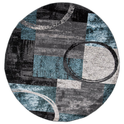 World Rug Gallery Abstract Polypropylene Machine-Made Circle Area Rug