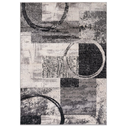 World Rug Gallery Abstract Polypropylene Machine-Made Circle Area Rug