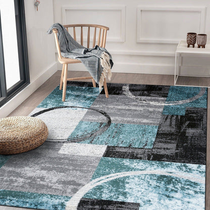 World Rug Gallery Abstract Polypropylene Machine-Made Circle Area Rug