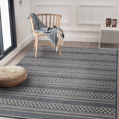 World Rug Gallery Bohemian Geometric Stripe Indoor/Outdoor-Teppich