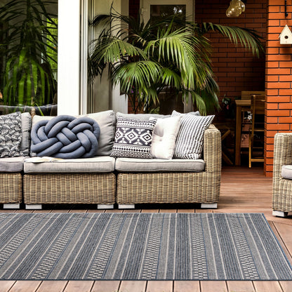 World Rug Gallery Bohemian Geometric Stripe Indoor/Outdoor-Teppich