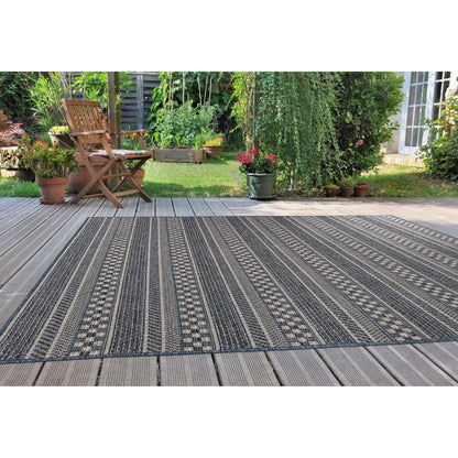 World Rug Gallery Bohemian Geometric Stripe Indoor/Outdoor-Teppich