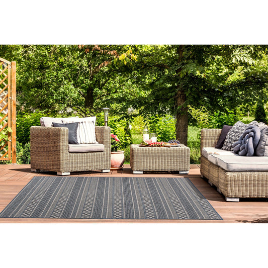World Rug Gallery Bohemian Geometric Stripe Indoor/Outdoor-Teppich