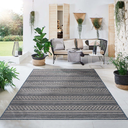 World Rug Gallery Bohemian Geometric Stripe Indoor/Outdoor-Teppich