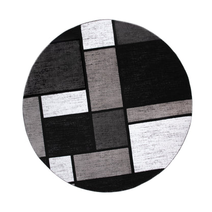World Rug Gallery Contemporary Modern Boxed Color Block Area Rug