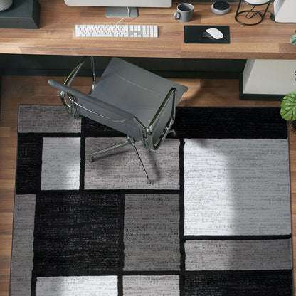 World Rug Gallery Contemporary Modern Boxed Color Block Area Rug