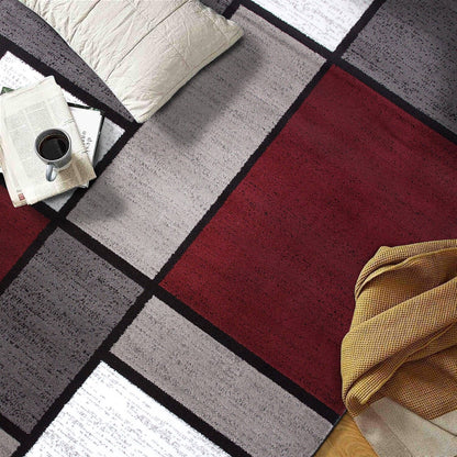 World Rug Gallery Contemporary Modern Boxed Color Block Area Rug