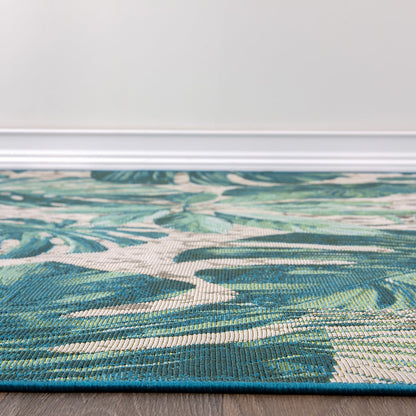 World Rug Gallery – Moderner Teppich für drinnen und draußen mit tropischem Blumenmuster