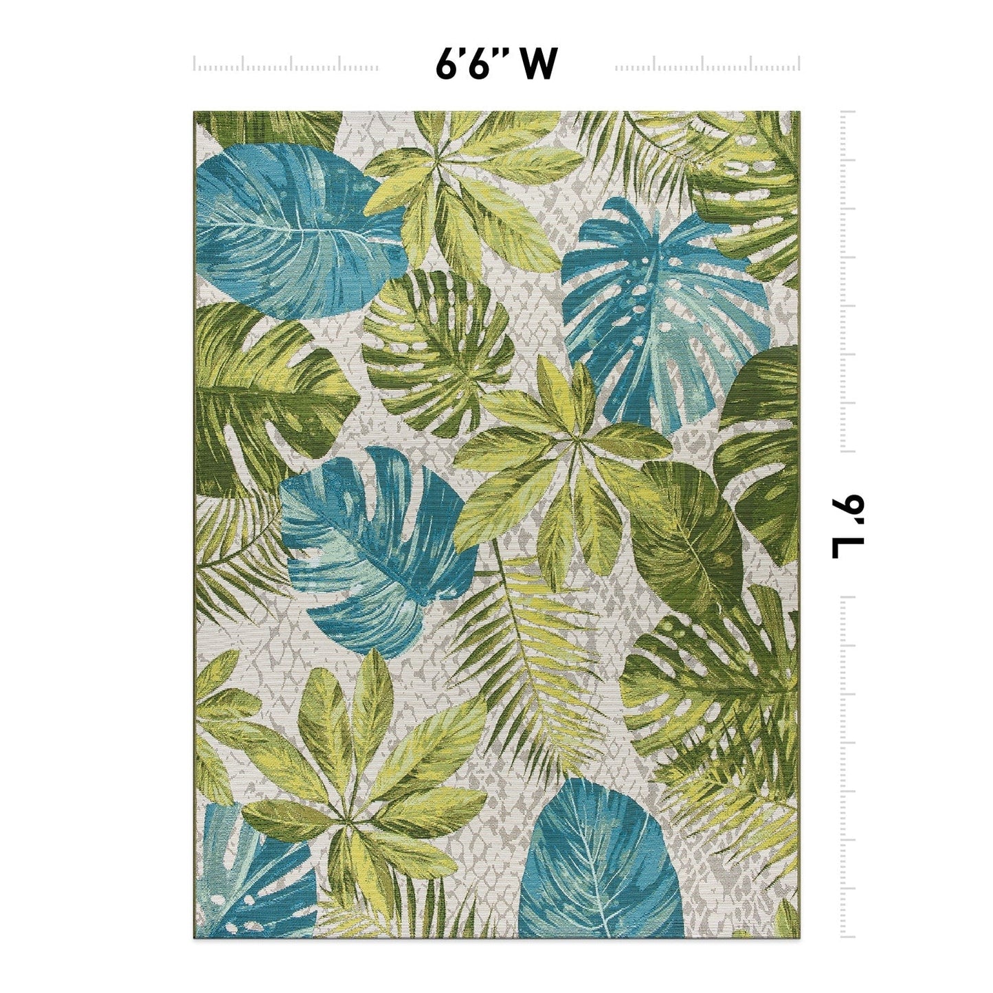 World Rug Gallery – Moderner Teppich für drinnen und draußen mit tropischem Blumenmuster
