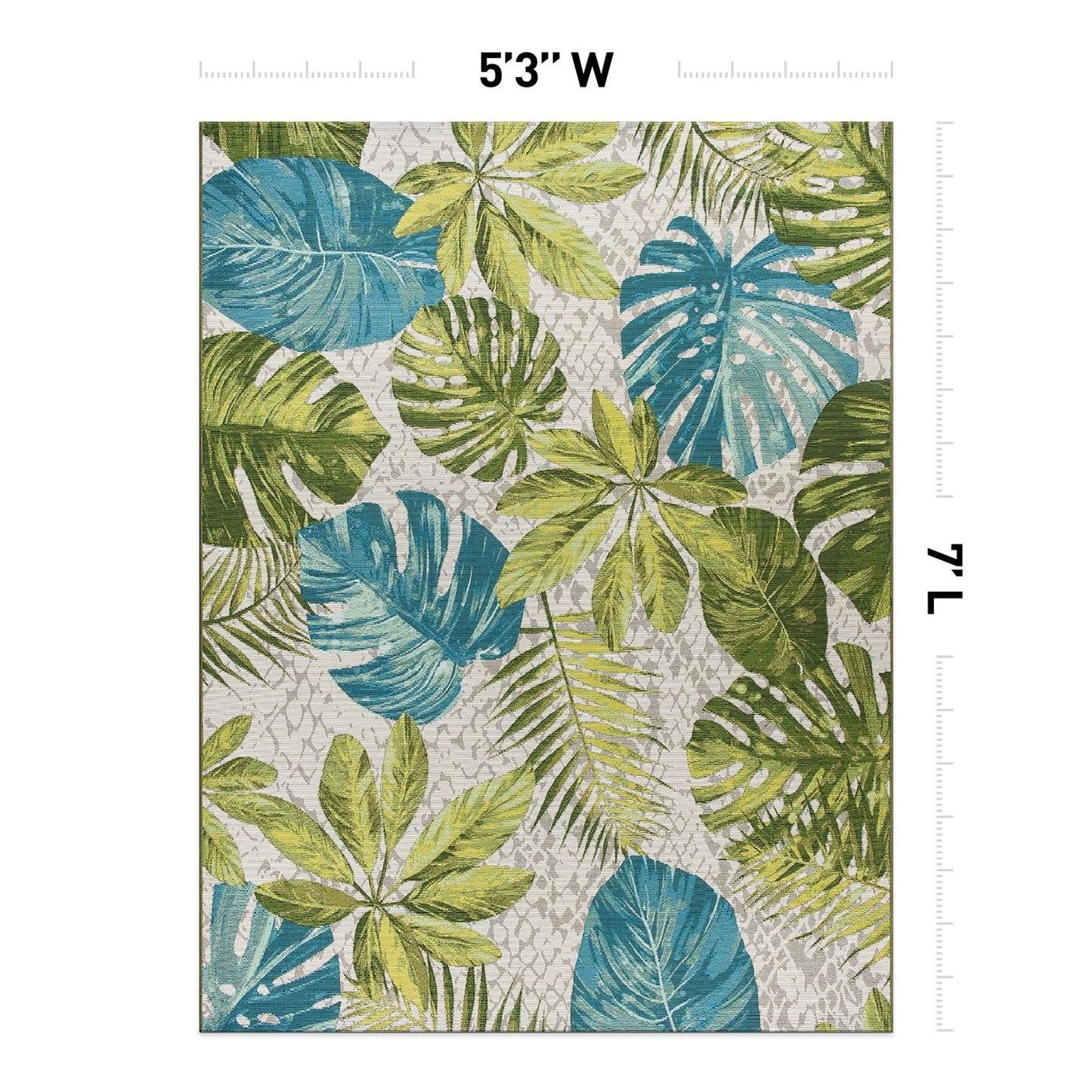 World Rug Gallery – Moderner Teppich für drinnen und draußen mit tropischem Blumenmuster
