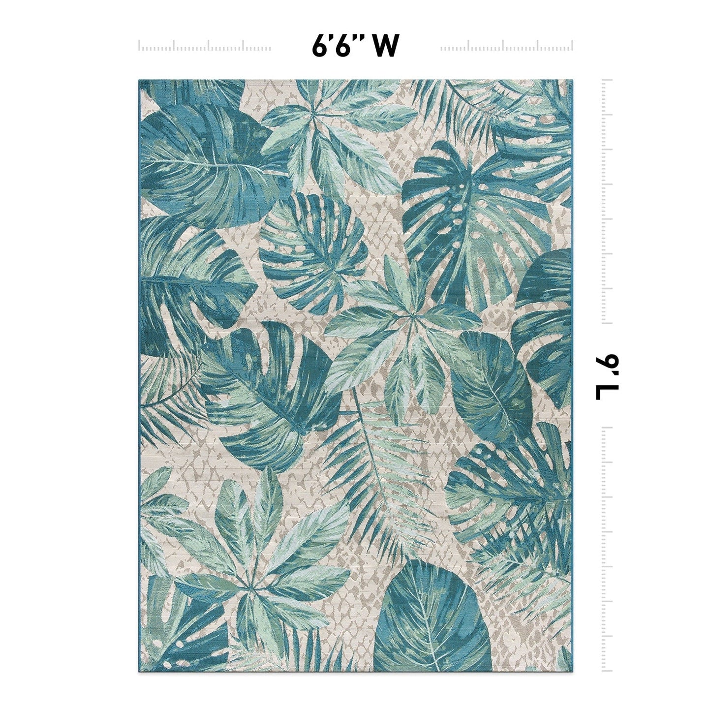World Rug Gallery – Moderner Teppich für drinnen und draußen mit tropischem Blumenmuster