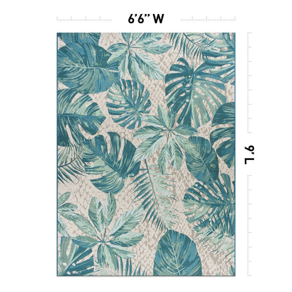 World Rug Gallery – Moderner Teppich für drinnen und draußen mit tropischem Blumenmuster