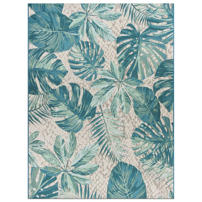 World Rug Gallery – Moderner Teppich für drinnen und draußen mit tropischem Blumenmuster