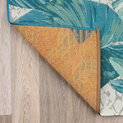 World Rug Gallery – Moderner Teppich für drinnen und draußen mit tropischem Blumenmuster