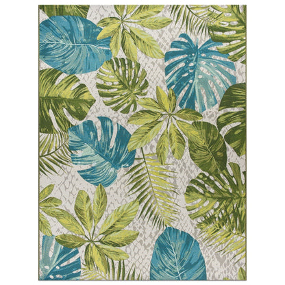 World Rug Gallery – Moderner Teppich für drinnen und draußen mit tropischem Blumenmuster