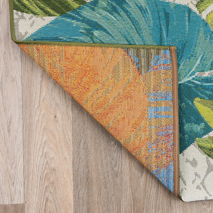 World Rug Gallery – Moderner Teppich für drinnen und draußen mit tropischem Blumenmuster