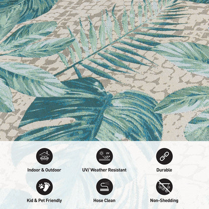 World Rug Gallery – Moderner Teppich für drinnen und draußen mit tropischem Blumenmuster