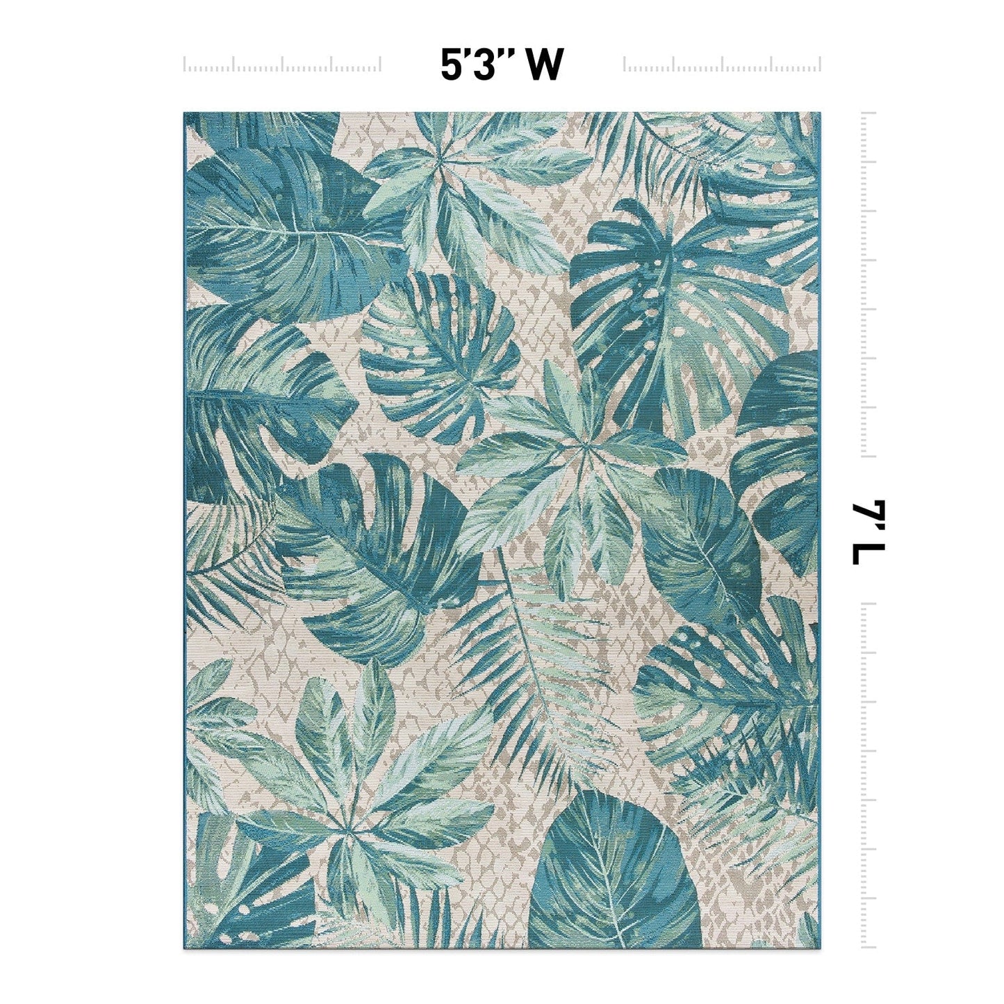 World Rug Gallery – Moderner Teppich für drinnen und draußen mit tropischem Blumenmuster