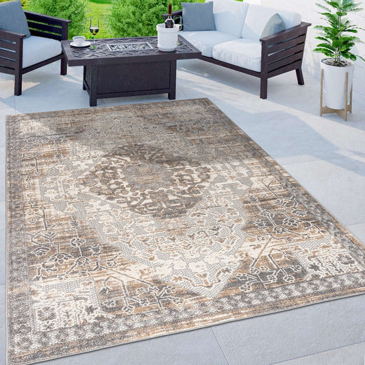 World Rug Gallery Traditioneller Teppich für drinnen und draußen im Used-Look