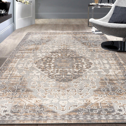 World Rug Gallery Traditioneller Teppich für drinnen und draußen im Used-Look