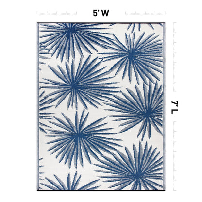 World Rug Gallery – Wendbare Outdoor-Teppiche aus recyceltem Kunststoff mit Blumenmuster und tropischem Muster