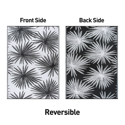 World Rug Gallery – Wendbare Outdoor-Teppiche aus recyceltem Kunststoff mit Blumenmuster und tropischem Muster