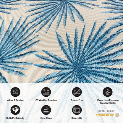 World Rug Gallery – Wendbare Outdoor-Teppiche aus recyceltem Kunststoff mit Blumenmuster und tropischem Muster