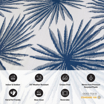 World Rug Gallery – Wendbare Outdoor-Teppiche aus recyceltem Kunststoff mit Blumenmuster und tropischem Muster