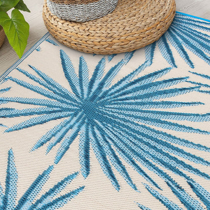 World Rug Gallery – Wendbare Outdoor-Teppiche aus recyceltem Kunststoff mit Blumenmuster und tropischem Muster