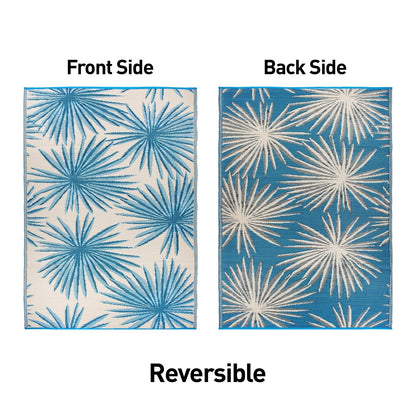 World Rug Gallery – Wendbare Outdoor-Teppiche aus recyceltem Kunststoff mit Blumenmuster und tropischem Muster