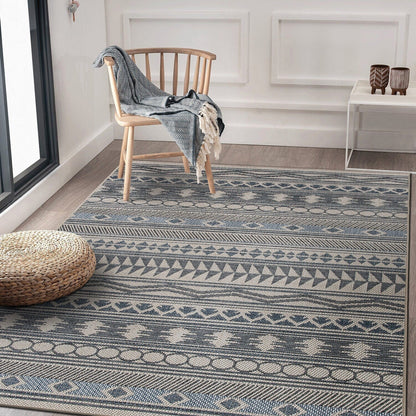 World Rug Gallery Moderner Bohemian Global Teppich für drinnen und draußen