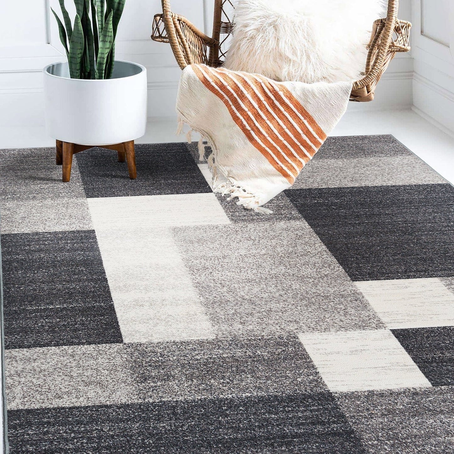 World Rug Gallery Rutschfester Teppich im modernen Boxen-Design