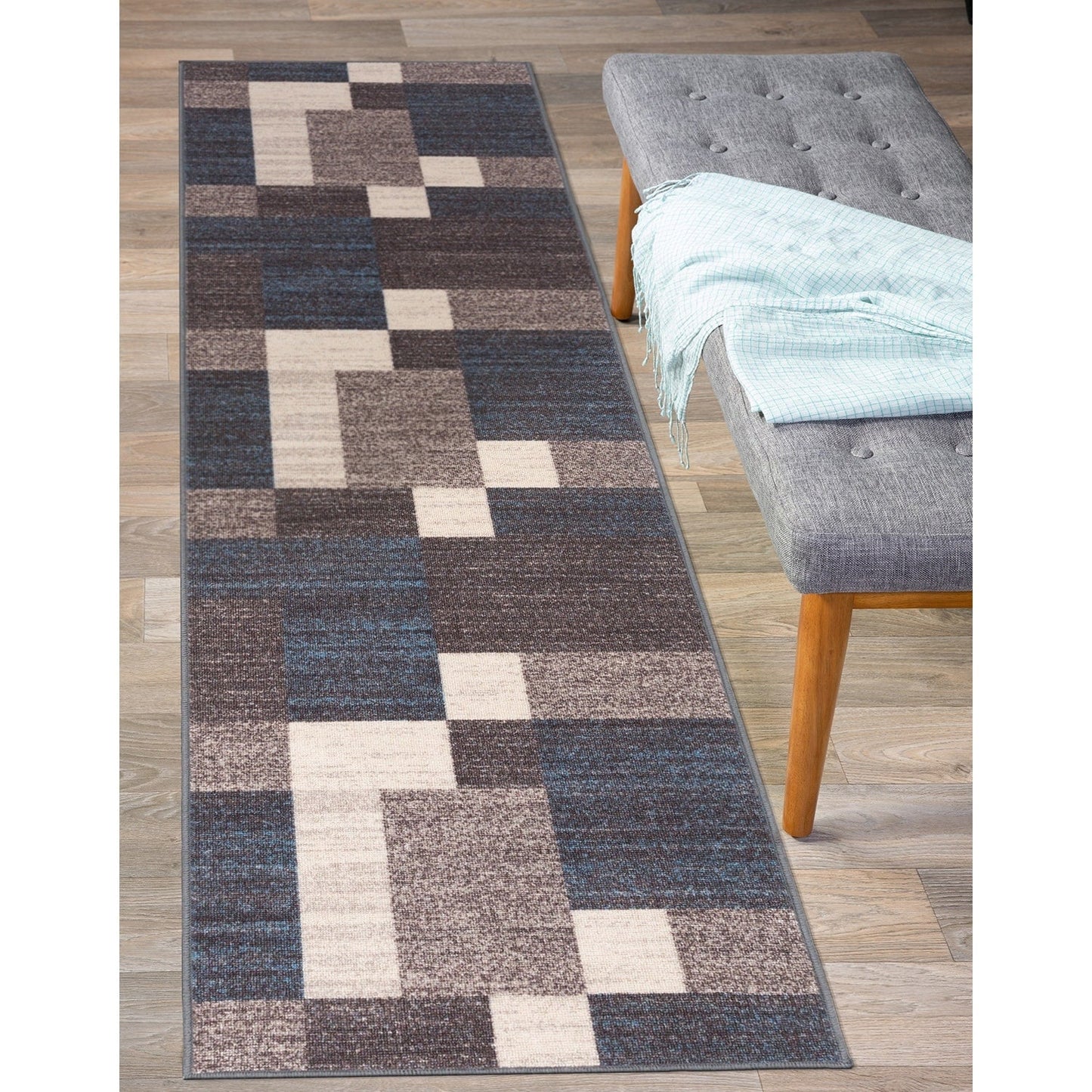 World Rug Gallery Rutschfester Teppich im modernen Boxen-Design